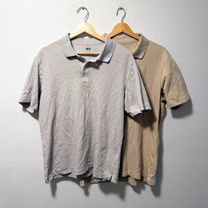 BUNDLE OF 2 Uniqlo AIRism Cotton Pique Polos - L